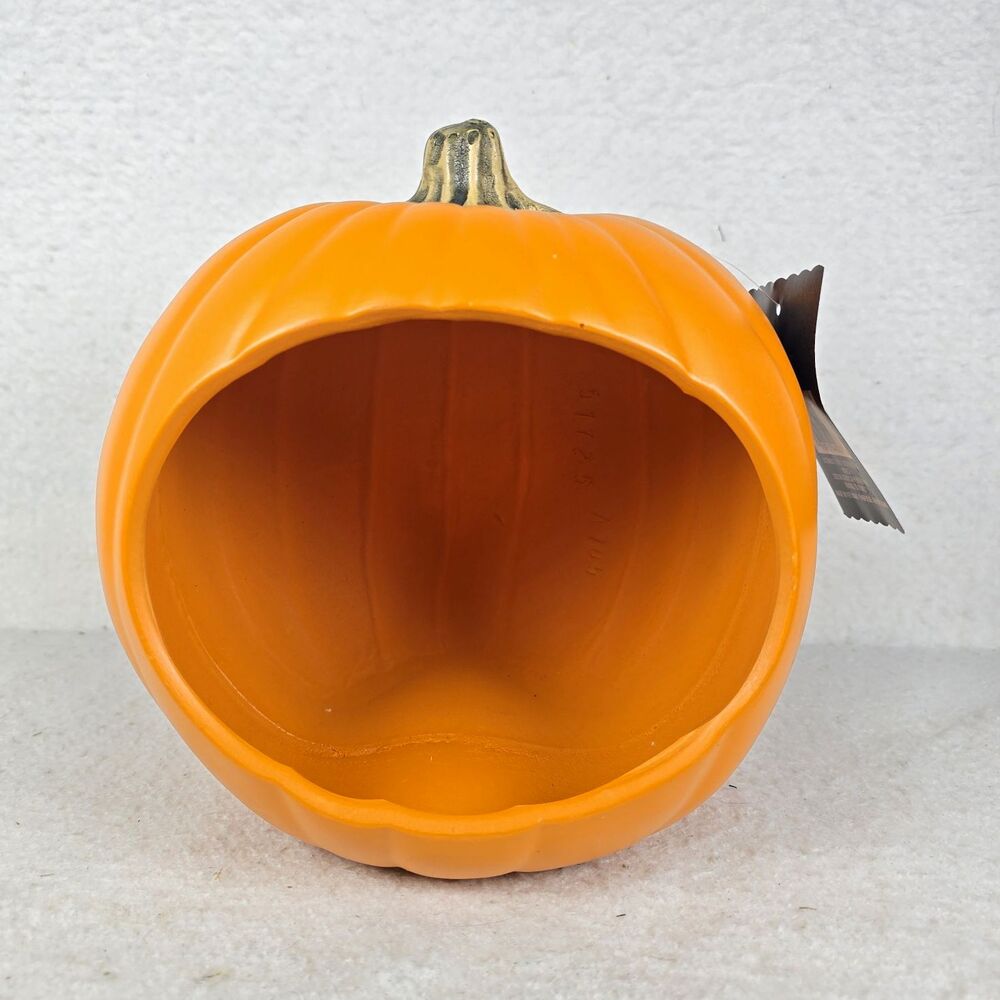 NWT Ashland Diorama Pumpkin Halloween Orange 9 in Hollow Craft Pumpkin